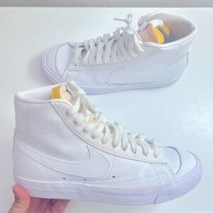 Nike White and Yellow High-Top Sneakers